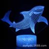 Exclusivo transfronteiriço para Lâmpada de Mesa Pequena 3D Série Shark Lâmpada LED Visual Colorida Criativa Lâmpada de Mesa de Cabeceira Presente