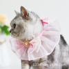 Babero para mascotas toalla para saliva babero de encaje collar de encaje para perro gato babero de organza para mascotas