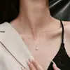 Collar de Concha de Perla Plata de Ley 999 Moderno Lujo Ligero Nicho Temperamento Cadena para Clavícula Dropshipping En Stock Envío Rápido