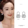 Aretes de Bolso de Lujo Ligero Inspirados en Celebridades Estilo Coreano, Bolso con Cierre de Estrella, Aretes Brillantes de Zirconia, Nuevos Modelos 2025 Accesorios para Orejas