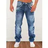 Jeans Casuales Rectos Lavados para Hombre Jeans Casuales Sueltos Vintage para Hombre Denim Lavado Casual