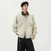 Nueva chaqueta de otoño, prenda exterior de color liso para hombre, talla grande, simple y elegante, abrigo para hombre, top para hombre, corte holgado