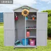  cobertizo de almacenamiento para jardín exterior protección solar casa de herramientas para patio madera anticorrosión gabinete para balcón estante de almacenamiento para artículos varios