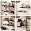 Estante de pared de cocina de madera maciza, mesa apilable, tablero de madera, montado en la pared, no requiere taladro, para sala de estar, estante divisor