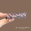 Grampo de Cabelo Roxo Fresco e Elegante com Strass e Pérolas para Mulheres, Adequado para Franjas e Cabelos Finos, com um Toque de Luxo, Acessório de Cabelo, Presilha de Cabelo