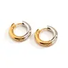 Europa y Estados Unidos estilo INS costura creativa acero inoxidable chapado en oro de 18k joyería anillo pendientes oro y plata joyería para damas no se decolora