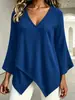 2026 Ropa de Mujer Tops de Otoño e Invierno Waffle Pequeño Cuello en V Moda Color Sólido Irregular Estilo Nuevo Transfronterizo Europeo y Americano Amazon