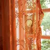 Cortinas de renda transparentes estilo pastoral francês transfronteiriças para sala de estar, quarto, bay window, borda franzida, tela de janela tridimensional, divisória e cortina