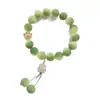 Pulseira charm de gato verde-limão pequena com tema de flor, design de pata de gato, pulseira de alta qualidade para mulheres, delicada e elegante, pode ser usada no pulso ou segurada na mão