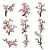 Adesivos de Tecido Bordados Flores de Ameixeira Estilo Nacional Adesivos Patch Decorativos para Bolsa Cheongsam Aplique Sem Costura Raio Amostra Flor Adesivos de Tecido Bordados