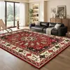 Alfombra persa vintage para áreas grandes en salas de estar y dormitorios, totalmente lavable, antideslizante, resistente a la suciedad, alfombra de cachemir sintético