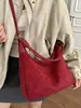 Bolsa de ombro tote de camurça com estampa de leopardo, nova para 2026, para mulheres, estilo retrô para o dia a dia, grande capacidade, bolsa transversal versátil