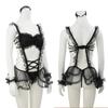 Fragancia para escuchar de noche lencería sexy vestido de sirvienta sexy talla grande ropa de sirvienta encaje tentación traje abierto comercio exterior