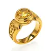 Anillo de titanio para hombre estilo retro personalizado de colores con gemas, nuevo, estilo europeo y americano, joyería de moda dominante, venta al por mayor