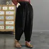 Calça Harem de Veludo Cotelê para Mulheres, Novo Estilo Outono e Inverno 2025, Caimento Solto, Emagrecimento, Forrada com Fleece, Espessada, Perna Reta, Calça Jogger Esportiva Casual