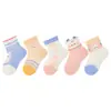 Calcetines de malla transpirable para bebé, calcetines de tubo medio para bebé, calcetines de algodón lindos sin costuras de Clase A con parte superior suelta para recién nacidos al por mayor
