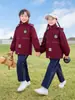 Uniforme Escolar para Estudiantes de Primaria Conjunto de Tres Piezas Cálido Cortavientos Ropa de Jardín de Infancia Forro Polar Conjunto de Invierno para Niños