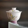 Moji Sakura Rosa Borboleta Sonho Cor Conjunto de Chá Japonês Pintado à Mão Coleção Kung Fu Conjunto de Chá Cobertura de Bule Doméstico Tigela Xícara de Chá