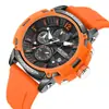 Megir Nueva Moda Tendencia Cronógrafo Multifunción para Hombre Luminoso Resistente al Agua Calendario Venta al por Mayor Reloj Deportivo para Estudiantes