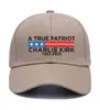 Boné de Beisebol Bordado Carta de um Verdadeiro Patriota Charlie Kirk Chapéu de Sol com Aba Curva Masculino Europeu e Americano