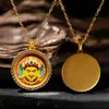 Colar Banhado a Ouro com Cravação de Diamantes Caixa de Pintura Thangka em Latão Mahakala Zakhila Ram Thangka da Tara Verde Pingente
