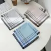 Pañuelo Fino de Algodón Absorbente de Sudor para Hombre, Estampado a Cuadros Clásico, Nostálgico, Antiguo, Estilo Retro