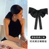 Horquilla Grande con Lazo Estilo Wu Jinyan para Mujer, Pinza Negra de Novia, Accesorio para el Cabello para Mechones Sueltos y Flequillo