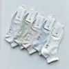Calcetines Cortos de Algodón Anti-Pilling para Mujer de Primavera, Punta Sin Costuras, Malla Transpirable, Calcetines Tobilleros Casuales de Color Sólido para Mujer