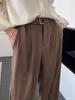 Calça Social Napolitana Estilo Italiano Masculina Ins Superior Calças oversize Caimento Drapê Calça Social Marrom