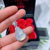 Colgante de calabaza de calcedonia verde con incrustaciones de plata 925 de hielo alto, venta al por mayor de fábrica, colgante de collar de jade Fulu de ágata