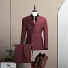 Conjunto de traje de alta gama, traje de punto de doble botonadura casual de negocios, traje de boda, atuendo formal, atuendo premium para novio