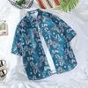 Camisa Vintage Hawaiana de Manga Corta de Corea del Sur para Hombre y Mujer Estilo Hong Kong Chic Suelta para Pareja Playa Marítima Color Camisa de Moda