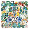 50 Peças de Adesivos de Paz Mundial para Proteger o Mundo, Todos Têm uma Responsabilidade, Adesivos Personalizados para Diário DIY, Adesivos à Prova d'Água para Celulares e Skateboards
