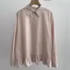 Camisa Estilo Novo Patchwork com Babados Dopamina Primavera 2026 Elegante Manga Longa Solta Redutora de Idade Top Boneca Feminino
