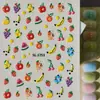 Adesivos de Arte de Unhas de Frutas Frescas de Verão 3D Gelatina Limão Mirtilo Banana Adesivos de Unhas em Relevo Estilo SL