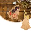 Decoración Navideña Nueva Transfronteriza Suministros Sombrero Navideño de Reno Árbol de Navidad Bandeja de Comida Artesanías de Madera