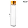 Frasco de Vidro com Tampa Dourada 22mm, Garrafa Transparente para Desejos, Garrafa de Mensagens ao Mar, Garrafa Cápsula, Garrafa de Cordyceps, Frasco para Pó Medicinal, Frasco de Açafrão