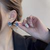Pendientes de Pájaro y Flor con Diseño de Aguja Plateada Moda Retro Coreana para Mujer Pendientes de Moda Estilo ins Clip para Oreja Joyería para Orejas