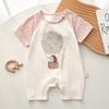 Ropa de Bebé Verano Fibra de Bambú Manga Corta Hassel Recién Nacido Niños y Niñas Baby Jayshirt Delgada Ropa para Trepar Pijamas Verano