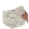 Ropa Interior de Algodón para Bebé Niña Clase A Estilo Escolar Estampado de Oso de Dibujos Animados Ribete de Encaje Algodón Puro Transpirable Calzones para Niña