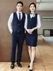 Chaleco de uniforme de recepcionista de hotel de alta gama, unisex, adecuado para recepcionistas y personal de servicio de recepción médica y de belleza.