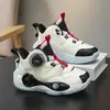 Fabricante Dropshipping Suela Gruesa Piel Zapatos de Baloncesto Prácticos para Niños Hebilla Giratoria Deportivos Frescos Antideslizantes para Exteriores Zapatos Nuevos