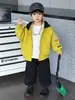 Chaqueta de Otoño para Niño 2083 Primavera/Otoño Nuevo Estilo Versión Coreana para Niños Chaqueta de Motocicleta de Moda Ropa Urbana Genial para Niños Pequeños