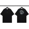 Camiseta Casual de Verão Stone26 Cruzada Nova com Estampa de Bússola de Manga Curta Solta para Homens e Mulheres