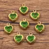 1 8 cores 8X10mm aço inoxidável acessórios de joias dourado amor cristal pingente amuleto mão colar acessórios