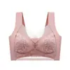 Talla grande Ropa interior de encaje para mujer Pecho grande llamativo Pequeño Sin marcas Aro de acero Recopilación Anticaída Chaleco deportivo Sujetador de seda de hielo