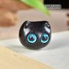 Colgante de Gato de Ojos Grandes Tallado en Palo de Rosa Sándalo Verde Sándalo Negro Sándalo Púrpura Llavero Accesorios DIY Colgante para Teléfono Móvil