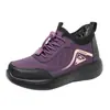Novos Sapatos Casuais de Inverno com Solado Macio, Cadarço, Confortáveis para Mães, Aveludados, Espessos, Quentes, Resistentes ao Desgaste, de Algodão, para Caminhada