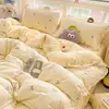 Nuevo modelo 2025 juego de ropa de cama de algodón de cuatro piezas con encaje de algodón, funda de edredón, sábana, juego de ropa de cama de tres piezas para dormitorio