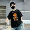2026 Nuevo Estilo Camiseta de Verano Suelta de Algodón Puro con Mangas Cortas para Niños Ropa de Verano para Niños Camisetas de Verano de Tallas Mediana y Grande Camisetas de Moda